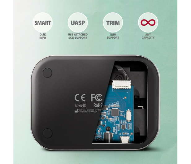 Axagon ADSA-DC, USB-C 5Gbps - 2x SATA 6G 2.5"/3.5" SSD/HDD - 1353417 - zdjęcie 3